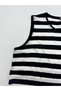 Plus Size Crew Neck Sleeveless Striped Maxi Length Women's Dress - 6