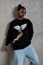 Men's Dove Printed 3 Thread Crew Neck Cotton Sweatshirt - Black Mariposa Secret - 5