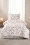 Wildflower Patterned Single Cotton Duvet Cover Set |   Modern Dowry Set (Duvet Cover, Non-Slip Sheet and Pillowcase) - 3