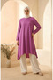 Crepe Fabric Casual Tunic 1011-09 Dried Rose