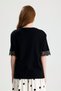 Black Sleeveless T-Shirt with Lace Detail - 5