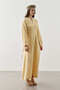Linen Pleated Zippered Dress Yellow - 3