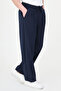 Straight Oversize Drawstring Pleated Wide Leg Men's Trousers Navy Blue - 38349.26Y - 5