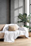 White Cotton Decorative Sofa Cover 170X230 Size Optimal Non-Slip Design - 2