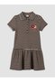 Polo Collar Striped Girls' Dress