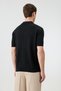 Black Zipper Collar Striped Knitwear Men's T-Shirt - 4