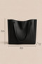 Large Black Women's Leather Shoulder Bag – Minimalist Stylish Daily Tote Bag 45 cm - 4