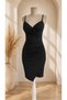Women's Double-Breasted Sweetheart Neckline Elegant Crepe Dress with Asymmetrical Cutout Detail on the Front - 4
