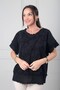 Women's Lace Embroidered Lined Casual Italian Cotton Blouse - 3