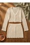 Santorini Mesh Knit Mini Set Women's Cream Colored - 2