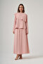 Modal Suit with Ruffle Detail on the Front and Skirt 1088 Powder - 2