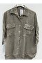 Women's Mink Italian Collar Sequin Embroidered Foldable Long Sleeve Oversize Linen Shirt Size 40 - 46 - 2