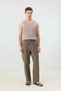 Khaki Lyocell Blended Relax Fit Men's Trousers - 4