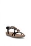 Elit Hml4054 Women's Stoned Flat Sandals Black - 3