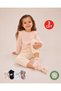 Set of 3 Organic Cotton Girls' Floral Patterned Bootie Socks - Washable and Natural Cotton