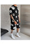 Trendy Floral Patterned Unisex Oversize Two-Piece Set - 6