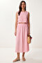 Muslin Blouse Skirt Set Lax0012 Pink - 2
