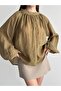 Tulle Modal Comfortable Fit Gathered Collar Draped Loose Blouse 261004 - 3
