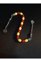Yellow Red Plastic Beads Fan Zaza Prayer Beads