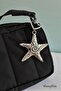 Spiral Starfish Bag Charm - Star Keychain with Heart Clip, Spiral Swirl Charm