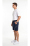 Men's Navy Blue Comfort Shorts with Ribbed Front Pockets and Zippered Back Pocket Detail - 6