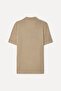 Men's Mink Color Jacquard Polo Collar Short Sleeve Knit Sweater - 2