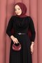 Degaje Collar Belted Sandy Dress Black - 2