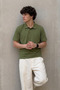 Men's Classic Khaki Polo Neck T-Shirt - 4