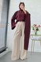 Premium Bat Sleeve Asymmetrical Modal Blouse – Burgundy - 3