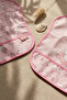 Bella Bear 2-Piece Liquid-Proof Bib with Pockets - Pink Ballerina Teddy Bear Pattern Stain-Resistant Baby Bib - 3