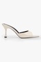 Women's Krista Ecru Skin Heeled Slippers - 2