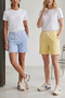 Cotton 2 Pcs Unisex Women's Men's Shorts Set Plain Color Without Printing - 2