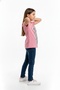 Girl's Crew Neck Short Sleeve Printed T-Shirt 11273 - 3