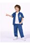 3-Piece Summer Boy's Suit with Letter a Embroidery, Badili Jeans Shirt and Jeans Pants - 3