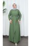 Buckle Detailed Tied Ayrobin Dress Khaki Hnt85921