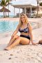 Women's Black Plus Size Baroque Patterned High Waist Gathering Bikini Set Hzl26S-Lc6138-2 - 3
