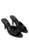 Women's Faux Leather Black Stone Heeled Slippers - 3