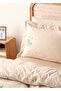100% Cotton Satin Daisy Double Duvet Cover Set Beige (200X220 cm) - 4