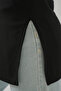 4332 Knitted T-Shirt with Side Slits - Black - 4