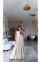 Cream Color Strappy Polka Dot Lined Maxi Dress - 6