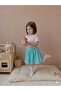 Girl's Turquoise Sequin Skirt-Embroidered Shirt Set - 3
