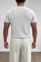 Men's Slim Fit Ribbed Knit T-Shirt Crew Neck Premium Cotton Basic Summer T-Shirt - 3