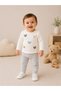 Baby Boy 100% Cotton Animal Embroidered Top and Bottom Set Blue Hospital Release or Gift Baby Set Animal Friends Themed - 2