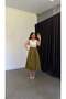 Six Green Poplin Dress Green - 3