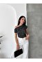 Asymmetric Collar Polka Dot Draped Blouse - 2