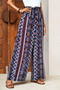 New Season Women's High Waist, Tie-Waist, Patterned, Long Single Jersey Summer Trousers - 3