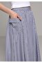 Midi Striped Women's Navy Blue Skirt - 5
