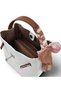 White, with Lock and Scarf Detail, Puppy Detail, Cross Strap, Small, Women's Hand and Shoulder Bag - 8