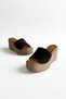 Brown Genuine Leather Wedge Heel Women's Slippers Sl339 - 6