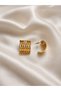 Five Rows Gold Color Brand Model Earring Pair - 3